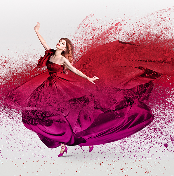 free hdr photoshop action dispersion double exposure cover woman in red